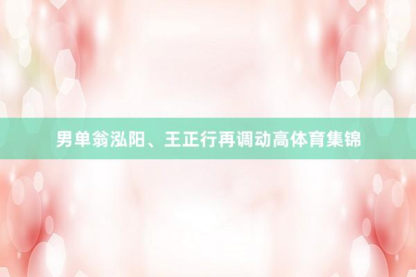 男单翁泓阳、王正行再调动高体育集锦