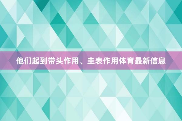 他们起到带头作用、圭表作用体育最新信息
