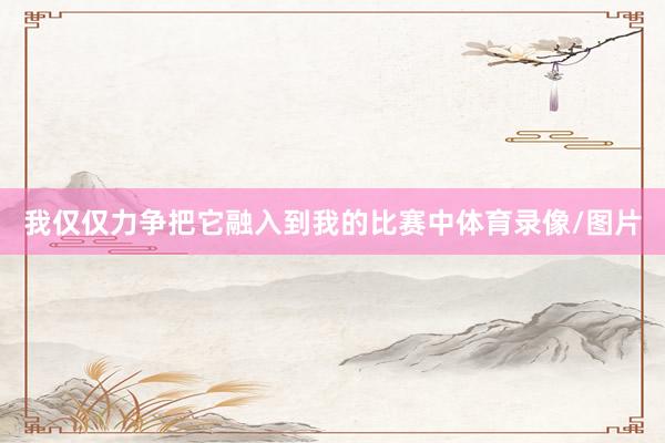 我仅仅力争把它融入到我的比赛中体育录像/图片