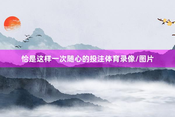 恰是这样一次随心的投注体育录像/图片