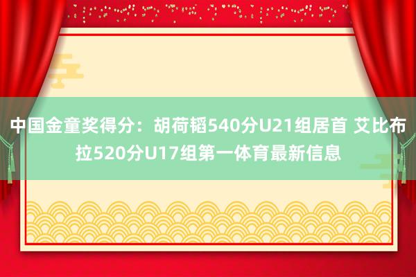 中国金童奖得分：胡荷韬540分U21组居首 艾比布拉520分U17组第一体育最新信息