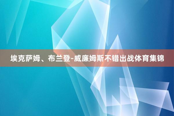 埃克萨姆、布兰登-威廉姆斯不错出战体育集锦
