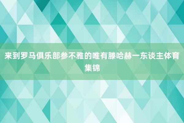 来到罗马俱乐部参不雅的唯有滕哈赫一东谈主体育集锦