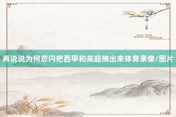 再说说为何忽闪把西甲和英超摘出来体育录像/图片