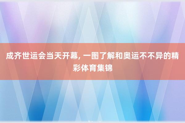 成齐世运会当天开幕, 一图了解和奥运不不异的精彩体育集锦