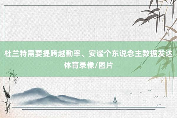杜兰特需要提跨越勤率、安谧个东说念主数据发达体育录像/图片
