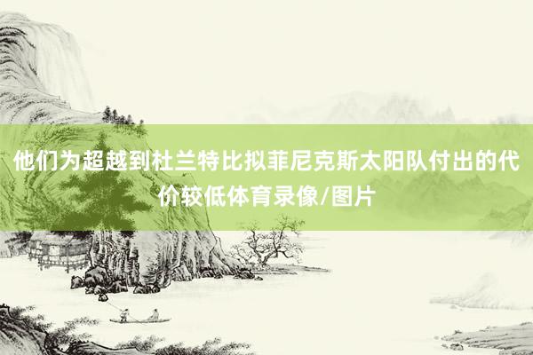 他们为超越到杜兰特比拟菲尼克斯太阳队付出的代价较低体育录像/图片