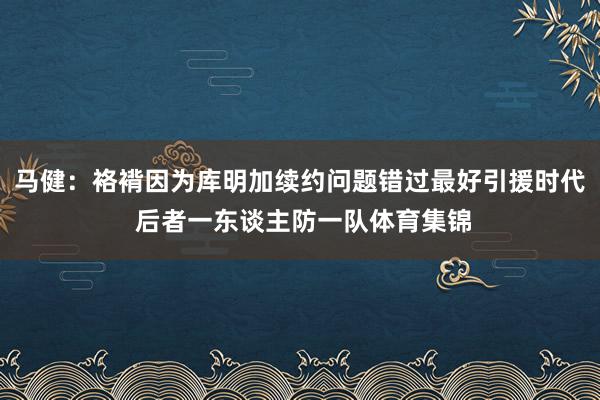 马健：袼褙因为库明加续约问题错过最好引援时代 后者一东谈主防一队体育集锦