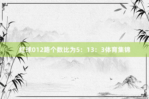 红球012路个数比为5:13:3体育集锦