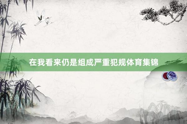 在我看来仍是组成严重犯规体育集锦
