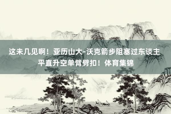 这未几见啊！亚历山大-沃克箭步阻塞过东谈主 平直升空单臂劈扣！体育集锦