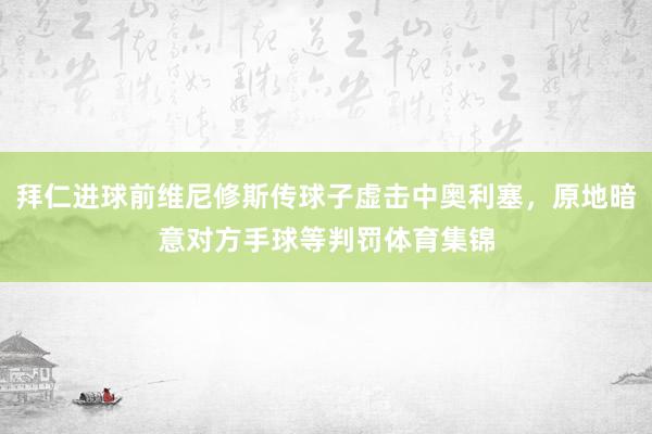 拜仁进球前维尼修斯传球子虚击中奥利塞，原地暗意对方手球等判罚体育集锦