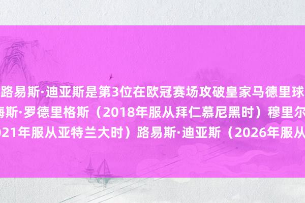 路易斯·迪亚斯是第3位在欧冠赛场攻破皇家马德里球门的哥伦比亚球员：哈梅斯·罗德里格斯（2018年服从拜仁慕尼黑时）穆里尔（2021年服从亚特兰大时）路易斯·迪亚斯（2026年服从拜仁慕尼黑时）    体育最新信息