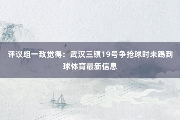 评议组一致觉得:武汉三镇19号争抢球时未踢到球体育最新信息