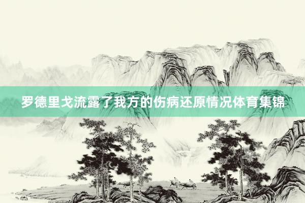罗德里戈流露了我方的伤病还原情况体育集锦