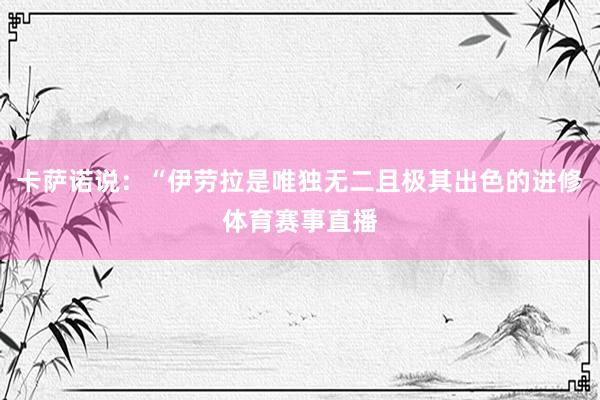 卡萨诺说：“伊劳拉是唯独无二且极其出色的进修体育赛事直播