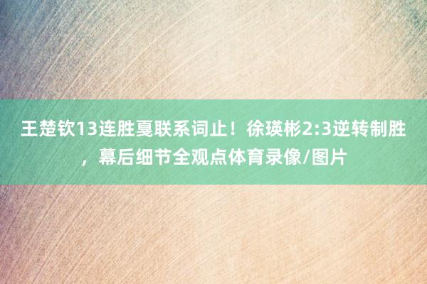王楚钦13连胜戛联系词止！徐瑛彬2:3逆转制胜，幕后细节全观点体育录像/图片